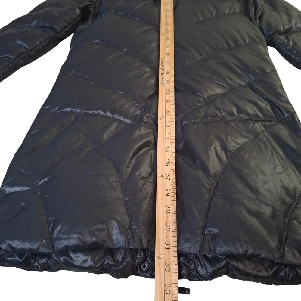 Kjus Womens Black Goose Down Puffer Parka Women's Small Hooded Quilted Jacket